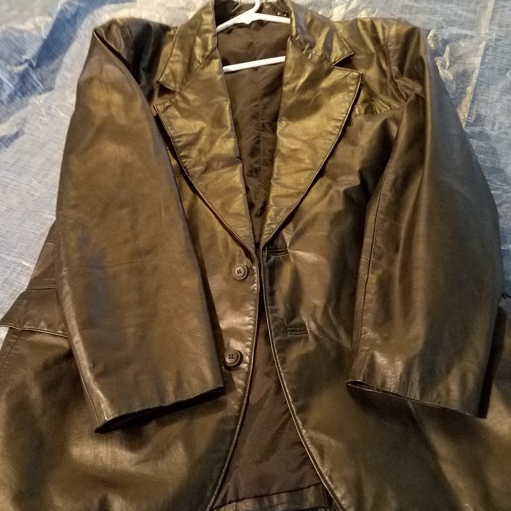 Men's classic leather coat